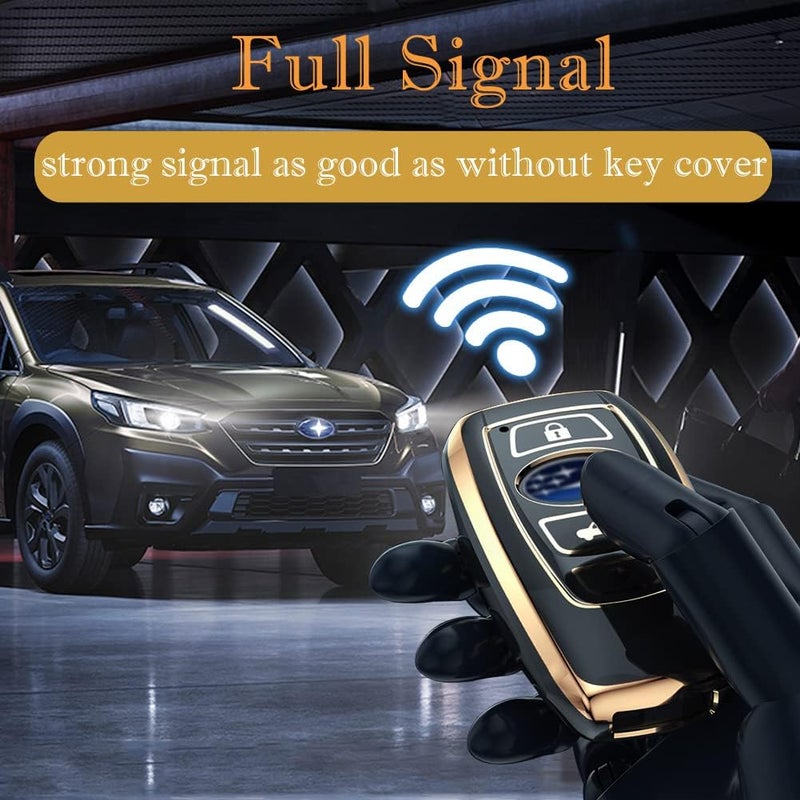 Cacacar for Subaru Key Fob Cover with Keychain, for Forester Outback BRZ Legacy CrossTrek Premium Soft TPU 360 Degree Protection Key Case Remote Key Holder (Size B-Grey) - Image 4